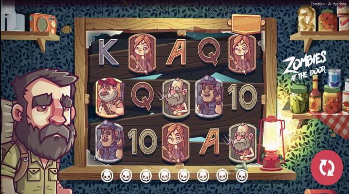 Pantalla de juego base del slot Zombies at the Door